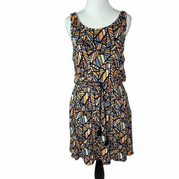 Lucky Brand Allover printed geometric print dress - Picture 2 of 8